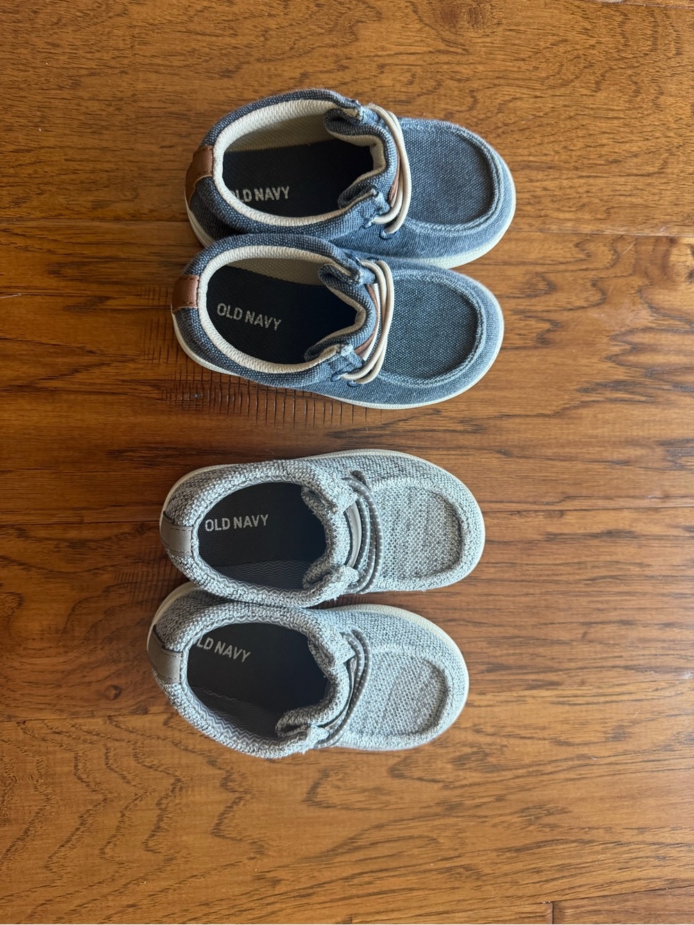Old Navy Kids Canvas Boat Shoes duo - Blue and Light Gray toddler boy size 7